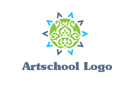 ornament in sun logo