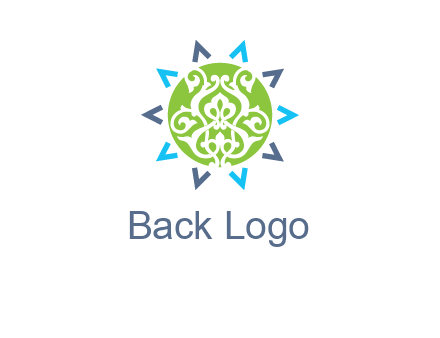 ornament in sun logo