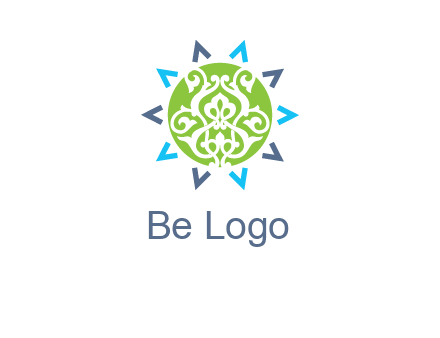 ornament in sun logo