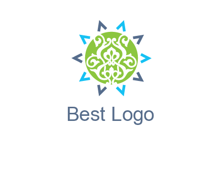 ornament in sun logo
