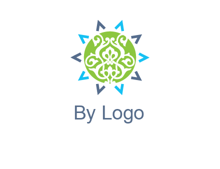 ornament in sun logo