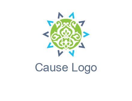 ornament in sun logo