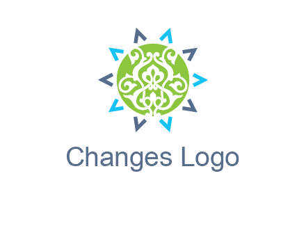 ornament in sun logo