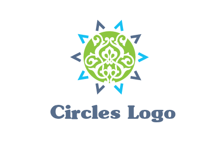 ornament in sun logo
