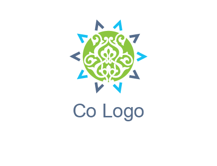 ornament in sun logo