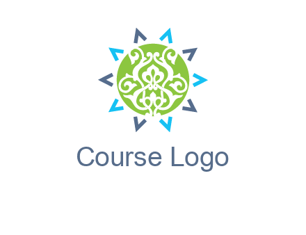 ornament in sun logo