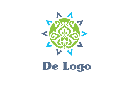 ornament in sun logo