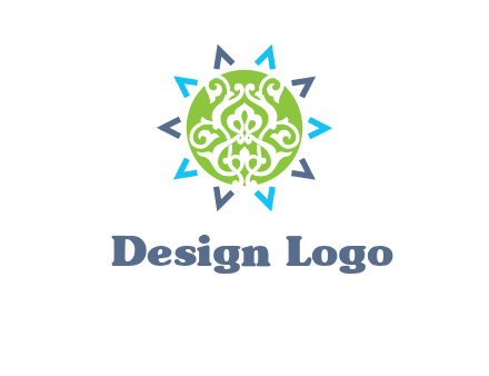 ornament in sun logo