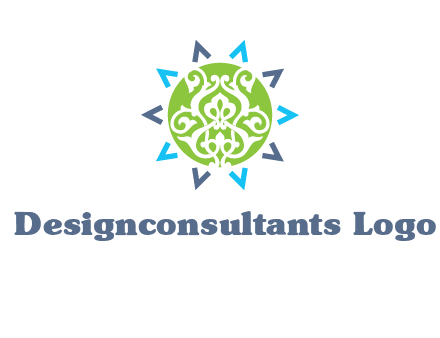 ornament in sun logo