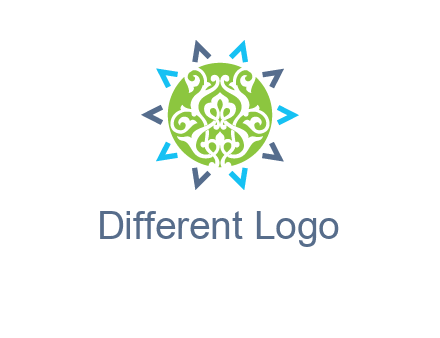 ornament in sun logo