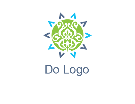 ornament in sun logo