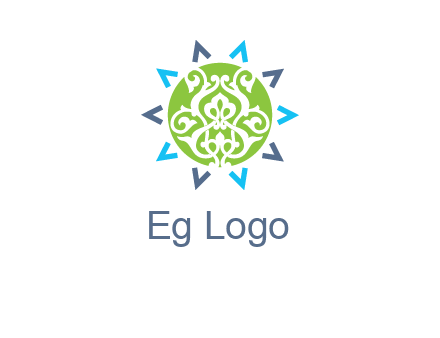 ornament in sun logo