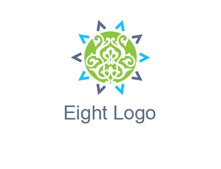 ornament in sun logo