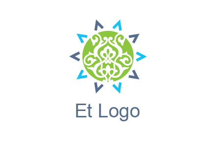 ornament in sun logo