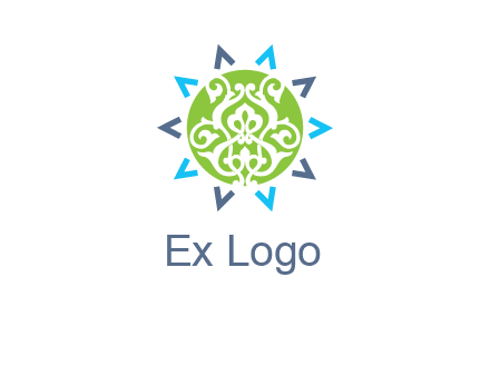 ornament in sun logo