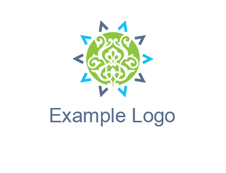 ornament in sun logo