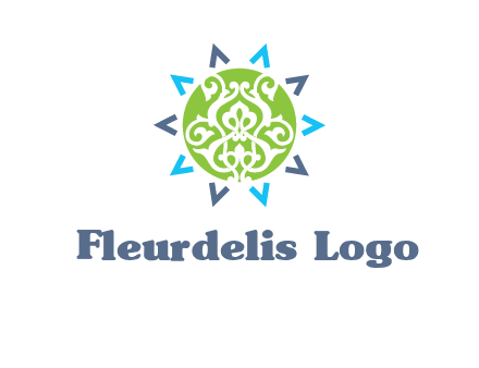 ornament in sun logo
