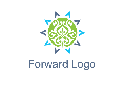 ornament in sun logo