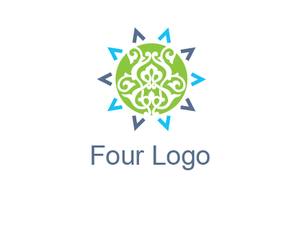 ornament in sun logo