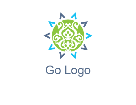 ornament in sun logo
