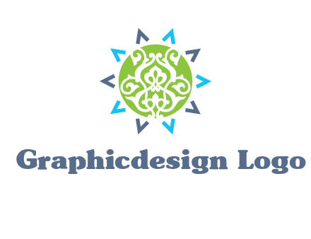 ornament in sun logo