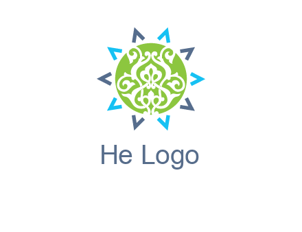 ornament in sun logo