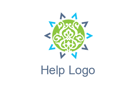 ornament in sun logo