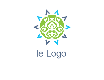 ornament in sun logo