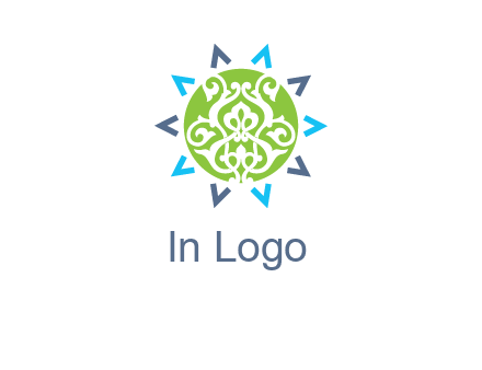 ornament in sun logo