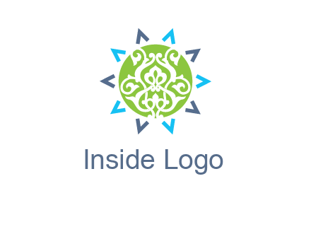 ornament in sun logo
