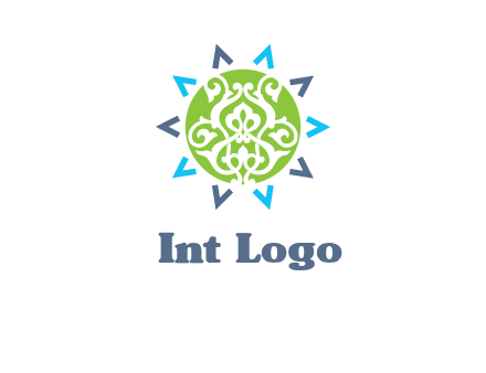 ornament in sun logo