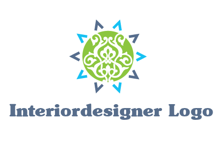 ornament in sun logo