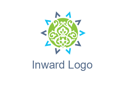 ornament in sun logo