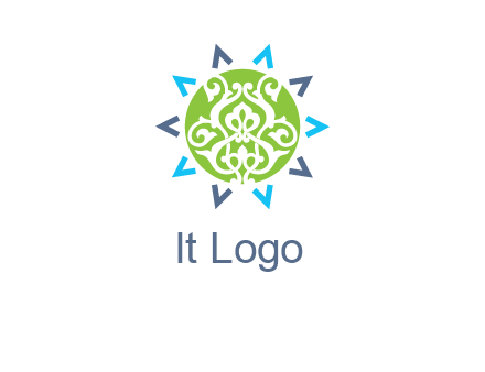 ornament in sun logo