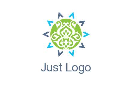 ornament in sun logo