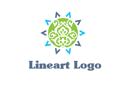 ornament in sun logo