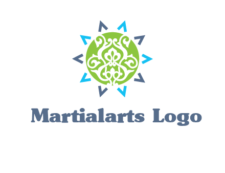 ornament in sun logo