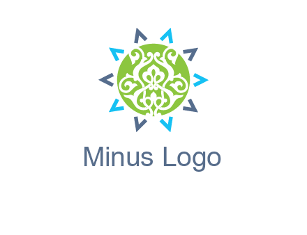 ornament in sun logo