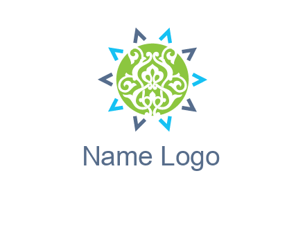 ornament in sun logo