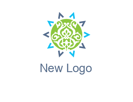 ornament in sun logo