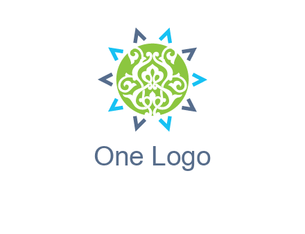 ornament in sun logo