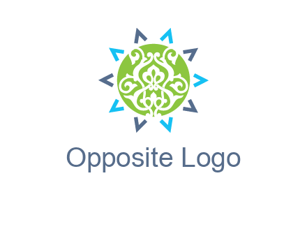 ornament in sun logo