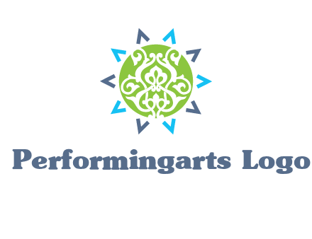 ornament in sun logo