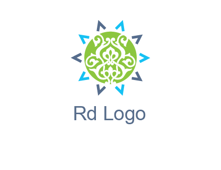 ornament in sun logo