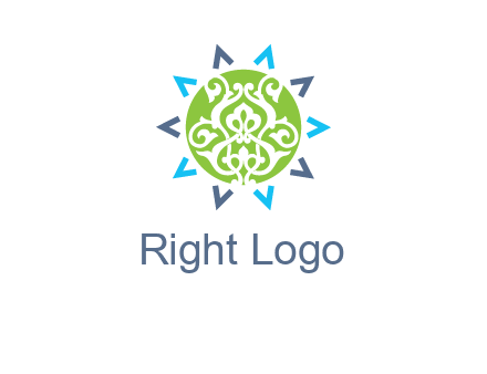 ornament in sun logo