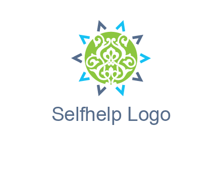 ornament in sun logo