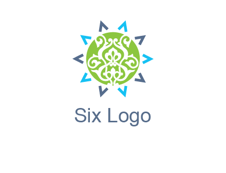 ornament in sun logo