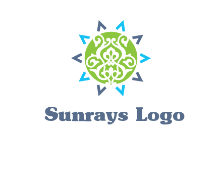 ornament in sun logo