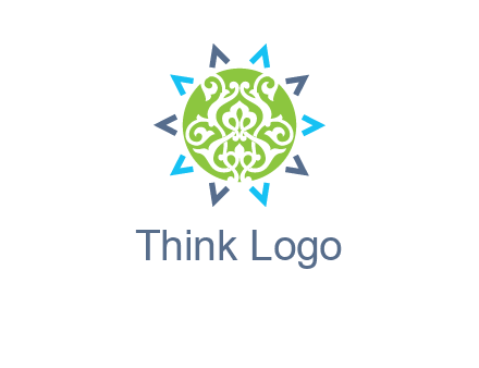 ornament in sun logo