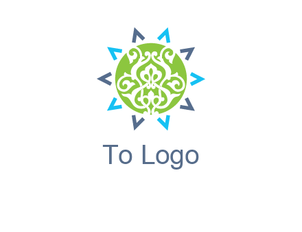 ornament in sun logo